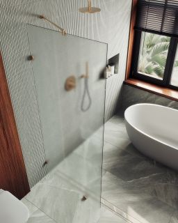 Душевая перегородка MaybahGlass MGD-268-2 79см бронза