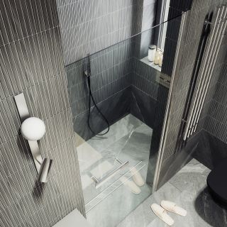 Душевая дверь MaybahGlass MGD-448-5 90см хром матовый/прозрачный