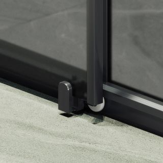 Душевая дверь MaybahGlass MGD-1288-6 120см чёрный/графит матовый