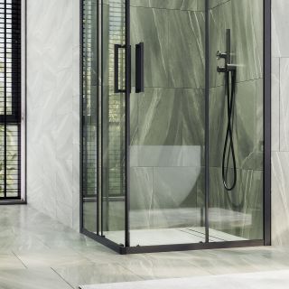 Душевой уголок MaybahGlass MGY-1324-6 100x100см чёрный/прозрачный