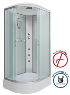 Душевая кабина Niagara NG-33974-14RG с гидромассажем 90x70см серебро/матовое