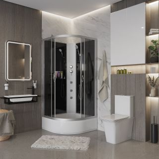 Душевая кабина Niagara NG-3502-14BKG с гидромассажем 100x100см серебро/тонированное