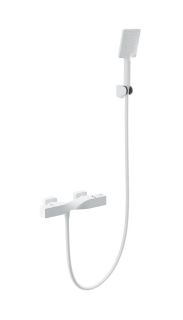 Смеситель для душа Wonzon & Woghand Twist WW-B2025-A-MW с термостатом белый матовый