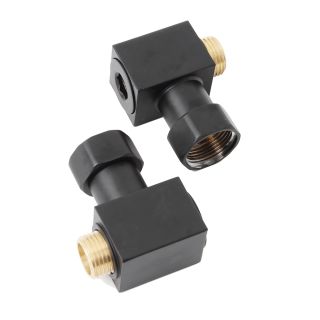 Полотенцесушитель водяной Domoterm Квадро Плюс П6 500x800 с полкой чёрный