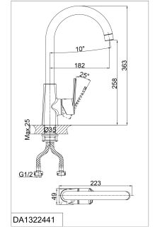 Смеситель для кухни DQ Rhein Lessing хром DA1322441