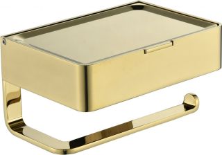 Настенный бумагодержатель плоский Grocenberg AC0050 (Золото глянец)