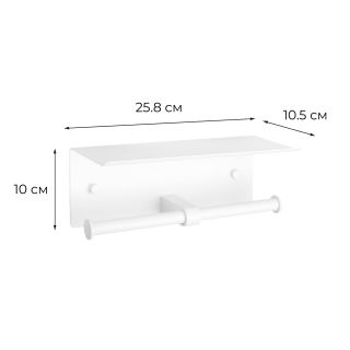 Бумагодержатель двойной с полкой для телефона Fixsen Hotel белый (FX-31011W-2)