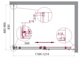 Душевой уголок BelBagno прямоугольный хром ACQUA-AH-1-120/90-C-Cr