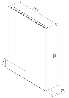 Зеркало с подсветкой Continent Trezhe ЗЛП608 с бесконтактным сенсором 50см