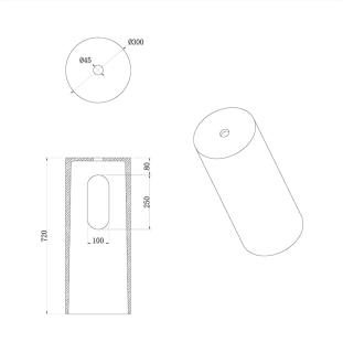 Пьедестал для раковины Armadi Art Sole Corian 801-Base-Rib-A антрацит