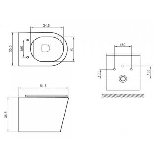 Унитаз подвесной Maretti Florenza безободковый с микролифтом, FL10PBM97-560, черный