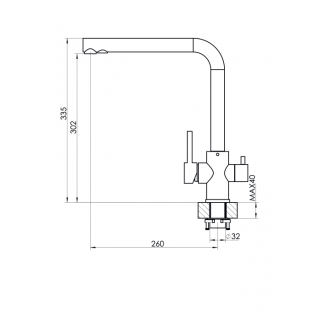 Смеситель для кухни Dr. Gans Акцент с подключением к фильтру дюна
