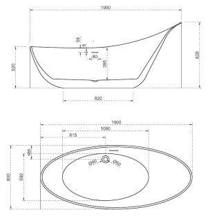 АКРИЛОВАЯ ВАННА ABBER AB9234 190X80