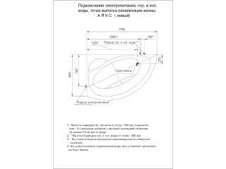 Акриловая ванна АКВАТЕК Аякс 2 170x110 см левая без гидромассажа
