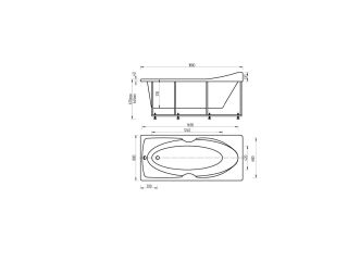 Акриловая ванна АКВАТЕК Европа 180x80 см без гидромассажа