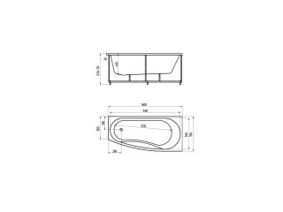 Акриловая ванна АКВАТЕК Пандора 160x75 см правый без гидромассажа