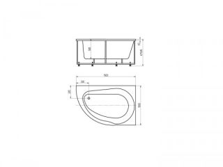 Акриловая ванна АКВАТЕК Вирго 150x100 см правая без гидромассажа