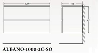 Тумба под раковину BelBagno подвесная 100x50см Rovere Nature Grigio ALBANO-1000-2C-SO-RNG