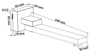 Поворотный излив Swedbe Platta 5512 хром
