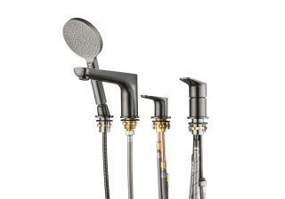 Смеситель на борт ванны Aquatek Бетта AQ1148BGM оружейная сталь