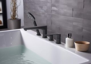 Смеситель Aquatek Бетта AQ1148MB на борт ванны черный