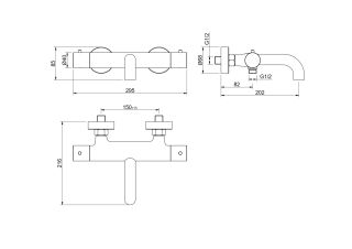 Смеситель для ванны Aquatek Европа AQ1343BGM с термостатом оружейная сталь