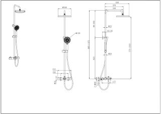 Термостатическая душевая стойка Aquatek 3jet AQ2043CR хром