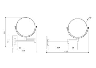 Зеркало косметическое Aquatek AQ4910BG шлифованное золото