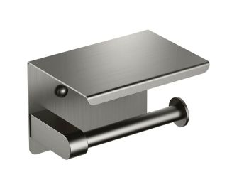 Бумагодержатель с полкой Aquatek Европа AQ4939BGM шлифованный чёрный хром