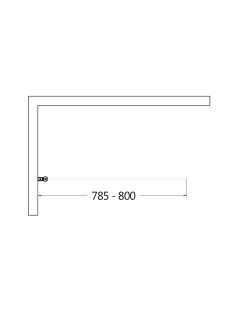 Шторка на ванну AQUAme AQM2858-L левая 80см чёрный матовый