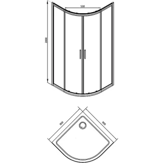 Душевой уголок Aquanet Practic AE10-Q-90x90U-CP 243615 90x90 см профиль хром стекло прозрачное с матовой поломой
