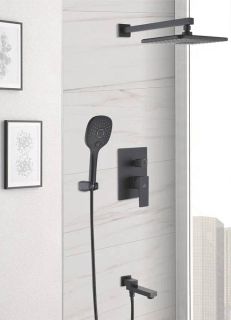 Душевая система Rose R2835H чёрный матовый