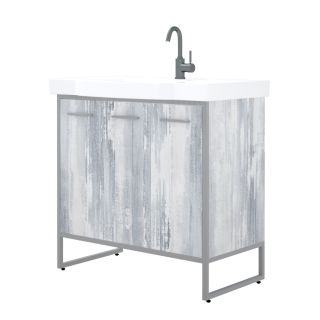 Тумба под раковину Corozo Айрон с корзиной 90см арт/серый SD-00000344