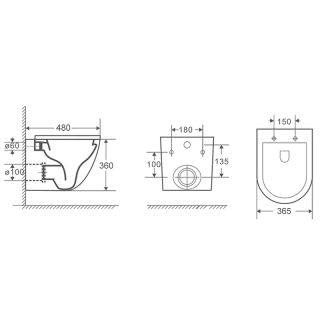Унитаз подвесной Azario Teramo AZ-053E-R-MB SP безободковый в комплекте с сидением микролифт