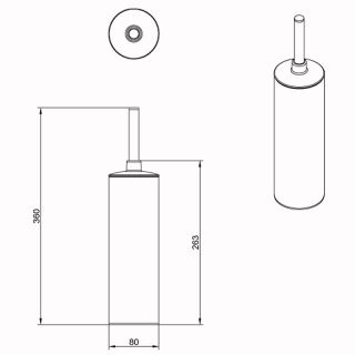Ерш для унитаза AZARIO NESSY AZ-450 напольный хромированный круглый