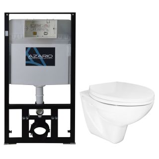 Сет AZARIO PROJECT AZ-8010-1000+PR1100N инсталляция + Унитаз подвесной в комплекте с быстросъемным сиденьем микролифт