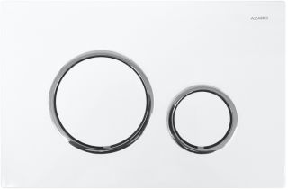 Кнопка смыва Azario KAPRIS AZ-8200-0045 двойная, белый+хром