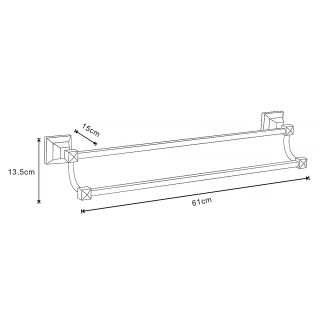 Полотенцедержатель трубчатый AZARIO ALTRE AZ-96002BB двойной 60 см