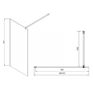 Душевая перегородка Azario CHICAGO AZ-NAR6310 900 Black 900x1950