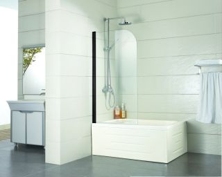 Шторка для ванны Azario MERRIT AZ-NF6211 800 BLACK 800х1400