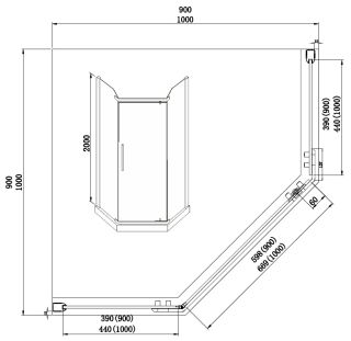 Душевое ограждение AZARIO EDMONTON AZ-NNC3231-2 900 900х900х2000