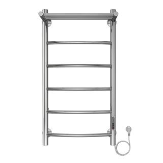 Полотенцесушитель электрический AZARIO VERONA AZ04848P 400/800 5 секций, с полкой, тен справа, хром
