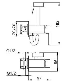 Гигиенический душ со смесителем Splenka S98.52.07 серый
