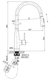 Смеситель для кухни Raiber Graceful RPB-011 чёрный матовый