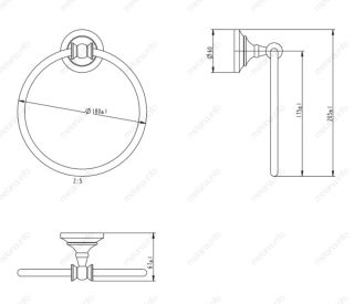 Полотенцедержатель кольцо Melana MLN-820009 хром/золото