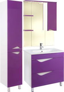 Зеркало-шкаф с подсветкой Bellezza Эйфория 80см правый фиолетовый 00000005418