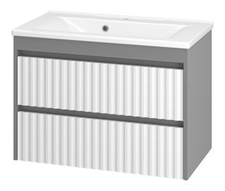 Подвесная тумба под раковину Brevita Balaton BAL-06080-01-012Я 80см белый/серый