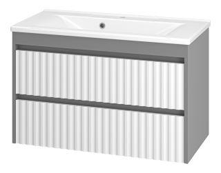 Подвесная тумба под раковину Brevita Balaton BAL-06090-01-012Я 90см белый/серый