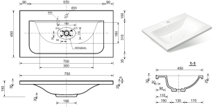 Раковина Эстет Бали ФР-00001662 75см белый