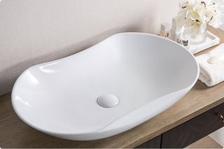 Раковина накладная BelBagno 66см белая BB1334